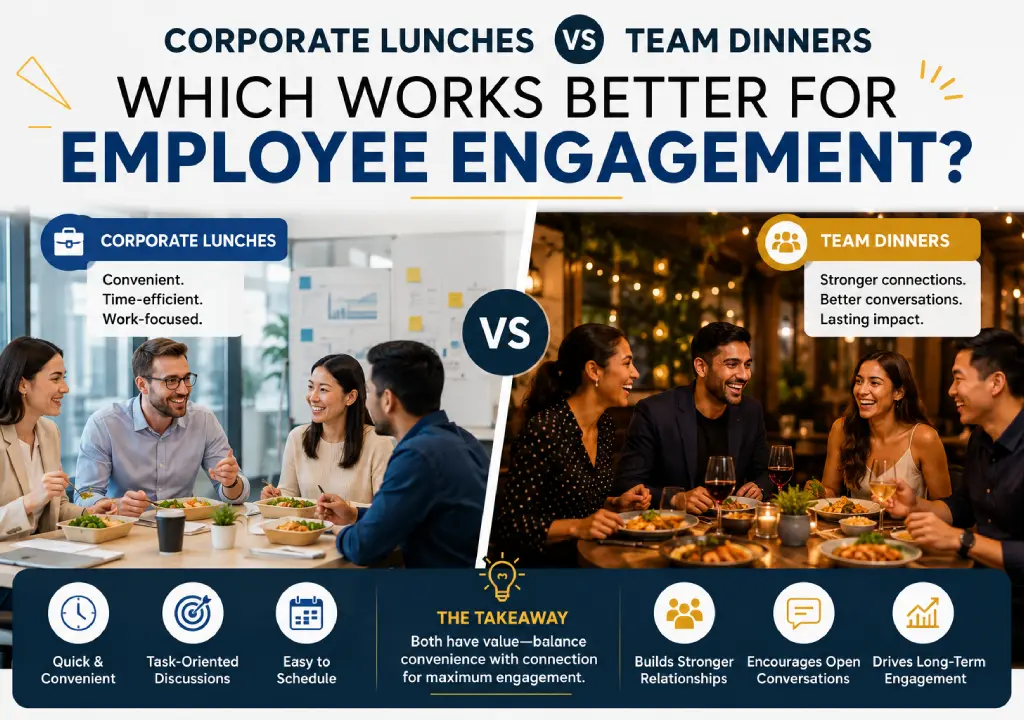Corporate Lunches vs Team Dinners: Which Works Better for Employee Engagement?